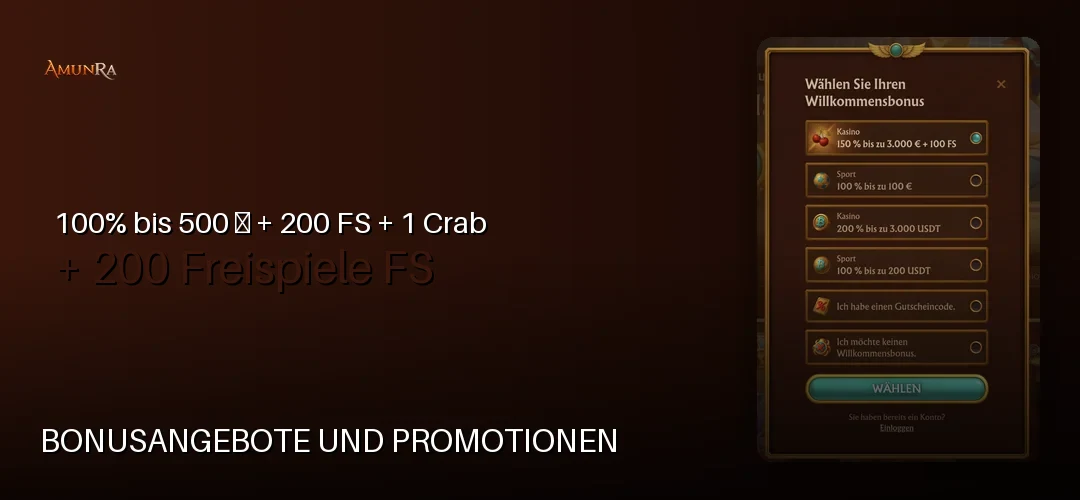 Amunra Casino promotional banner